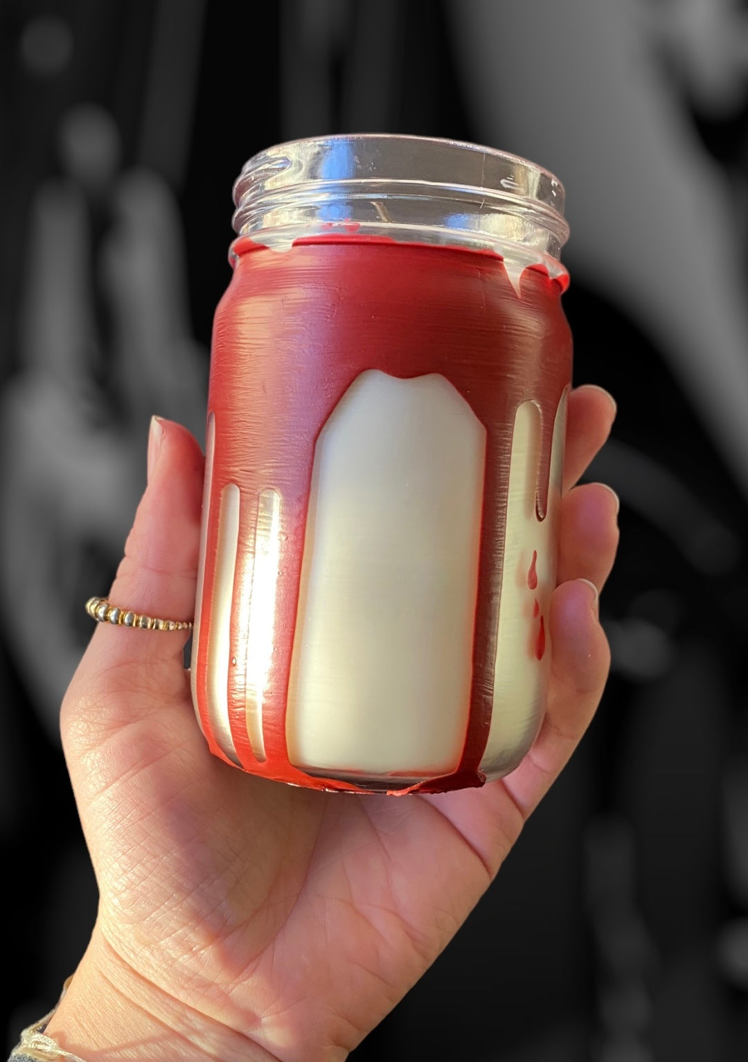 the BLOOD of MY ENEMIES pillar candle