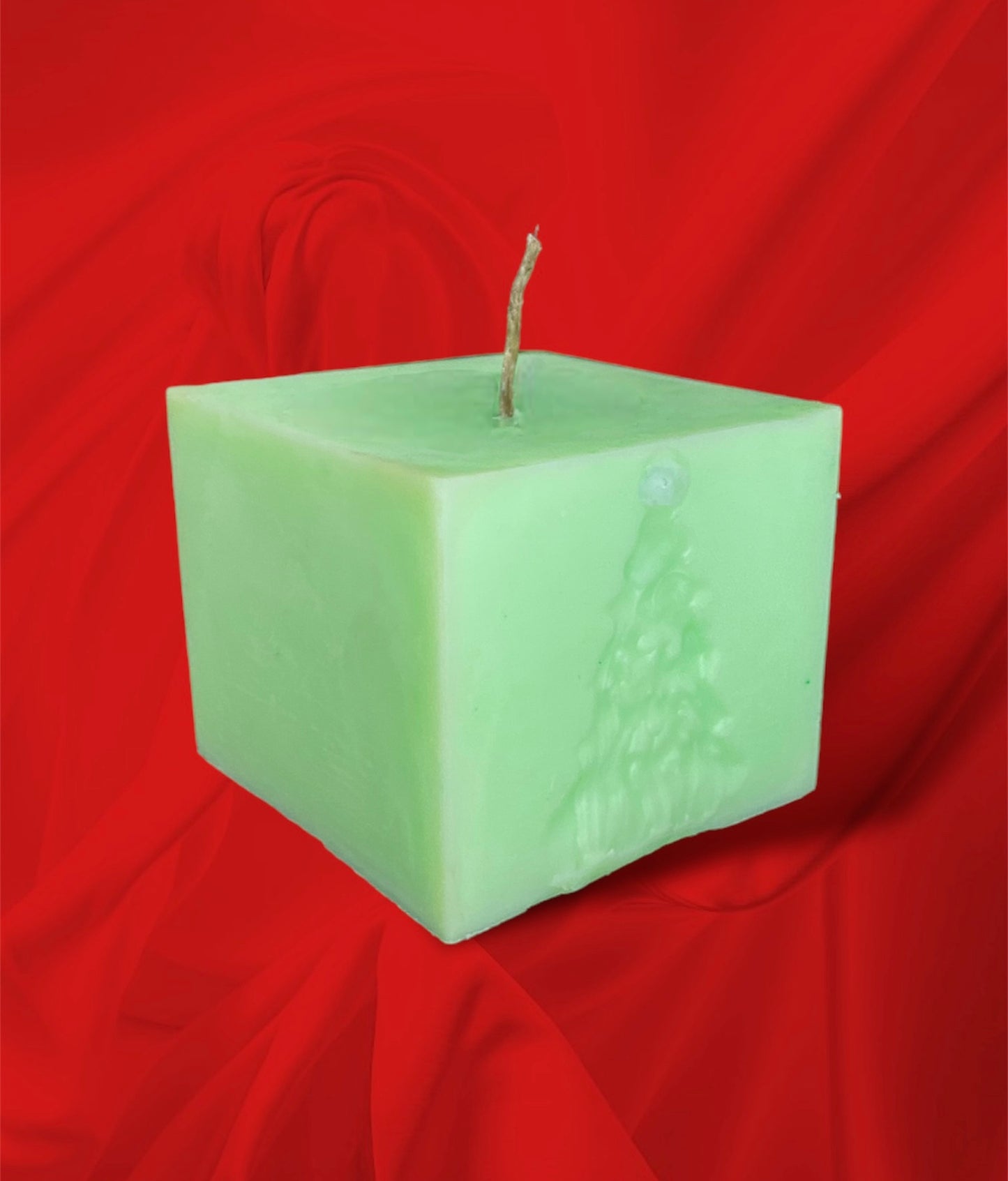 the christmas tree cube candle