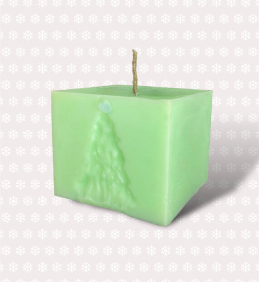 the christmas tree cube candle