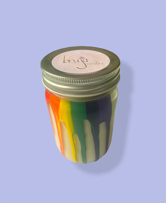 the rainbow pride candle